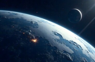 Obraz premium High-resolution image of planet Earth. A globe from outer space on a starry background.