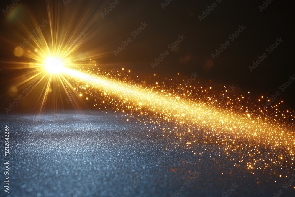 Poster a beam of light illuminates a dark surface, suitable for use in presentations or as a background