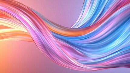 Fototapeta premium Colorful Flowing Waves of Light Create a Dreamy Abstract Background with Vibrant Hues in Soft Gradients, Perfect for Modern Design and Artistic Projects