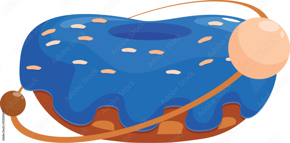 Aufkleber sweet donut rotating in space with planets orbiting around it