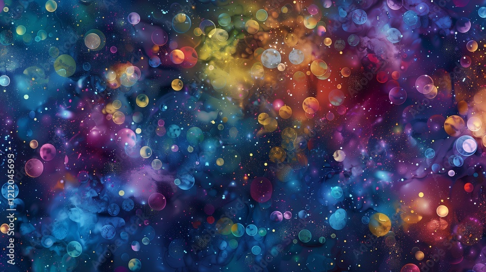 Wall mural a seamless abstract pattern of soft, colorful bokeh lights in various sizes, creating a dreamy and e