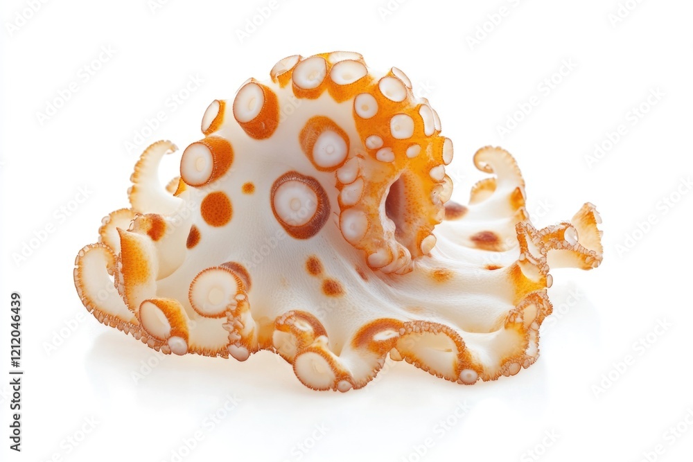 Poster A close-up view of an octopus's shell on a white background