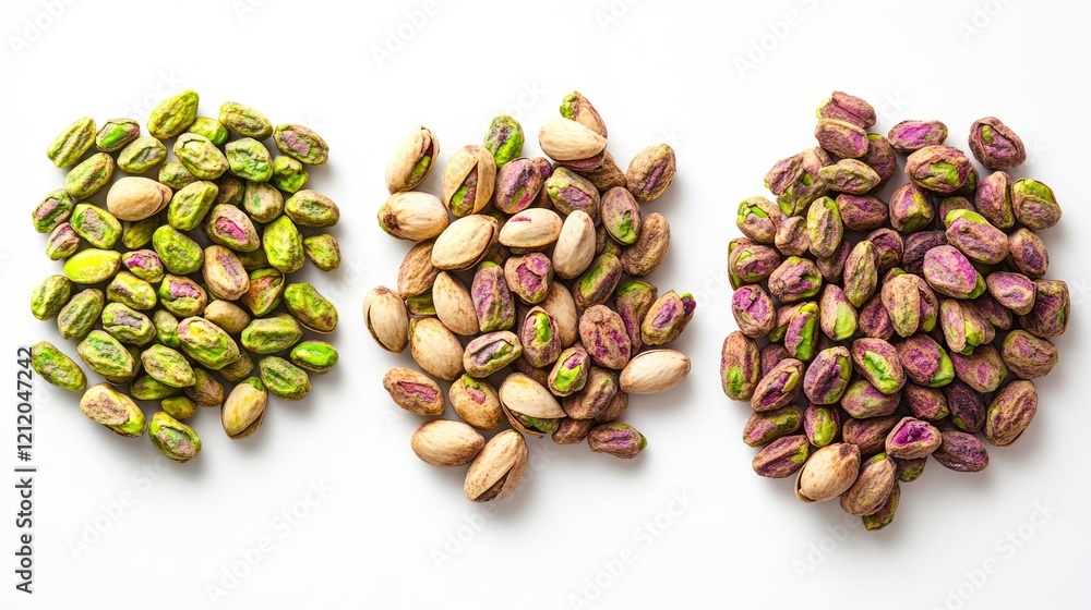 Aufkleber pistachio nuts displayed on solid white background generative ai