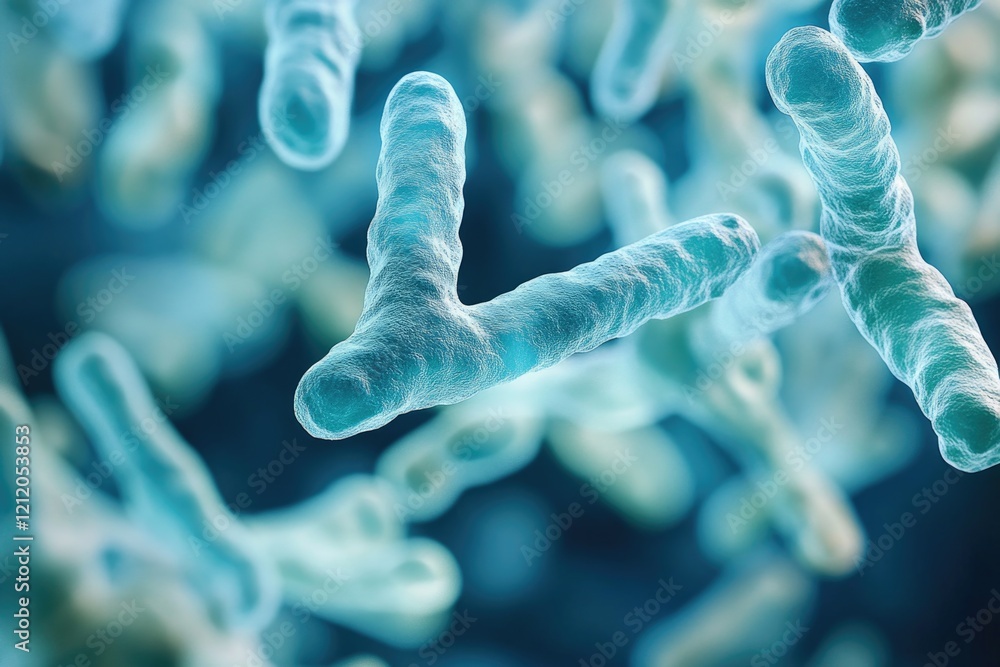 Poster microscopic view of several bacterial cells