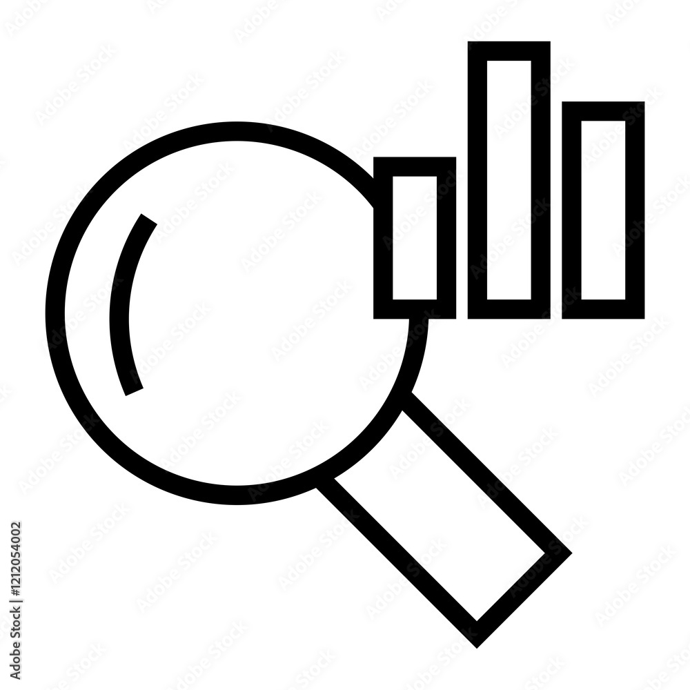 Poster Analytics Graph Inspect vector icon