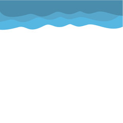 Obraz premium Blue Top Wave Border