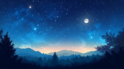 Fototapeta premium wallpaper depicting a night sky arranged vertically