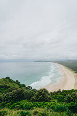View of Tallows Beach in Byron Bay, NSW, Australia