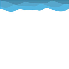 Obraz premium Blue Top Wave Border