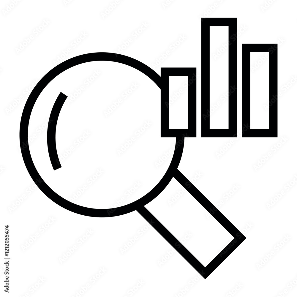 Poster Analytics Graph Inspect vector icon