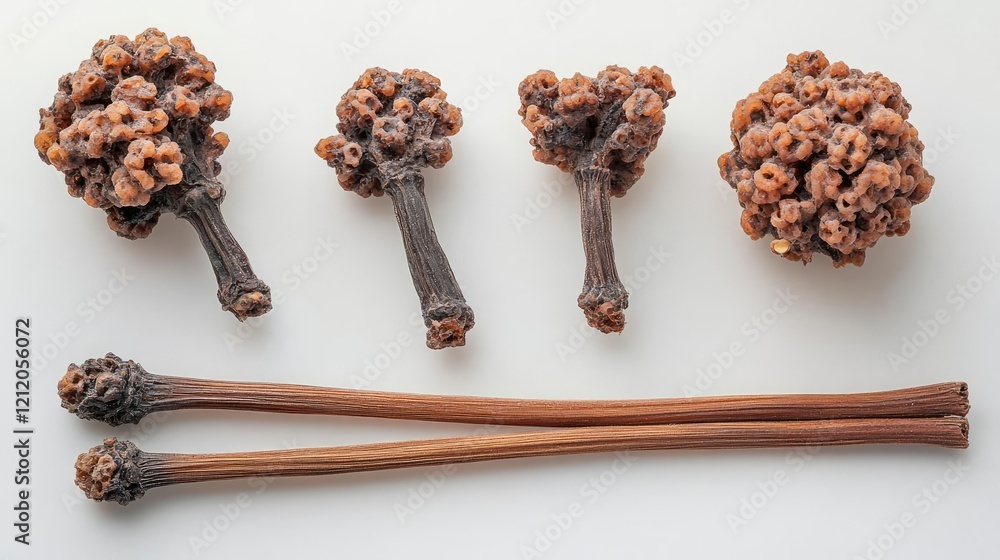 Aufkleber natural objects collection on white generative ai
