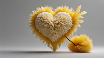 gray background with yellow heart. background until February 14.