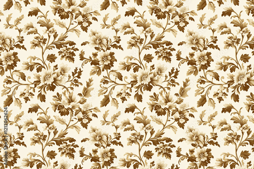 Poster floral toile tapestry pattern. vintage botanical wallpaper pattern. background image. created with g