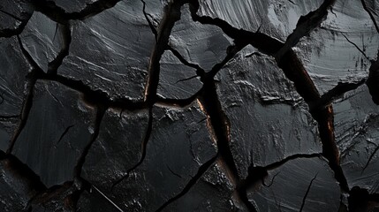 Intriguing Cracked Earth Texture, A Dark Abstract Art Piece