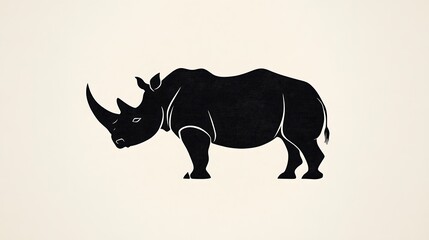 Fototapeta premium Abstract Minimalist Rhino Silhouette on White Background