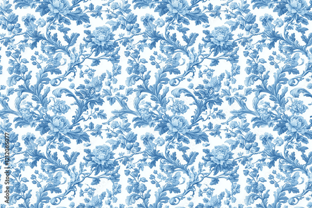 Poster floral toile tapestry pattern. vintage botanical wallpaper pattern. background image. created with g
