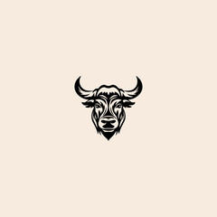 Bull head icon flat vector design.