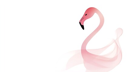 Abstract Minimalist Flamingo Icon on White Background