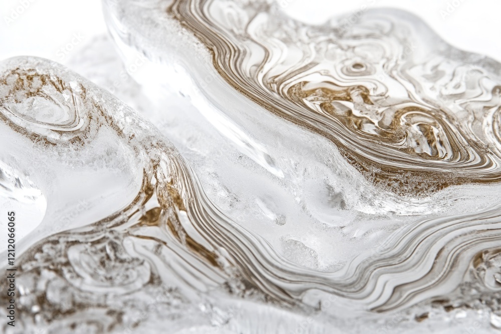 Poster A close-up view of an ice fragment sitting on a table, ready for further use or observation