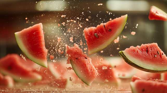 Sand&iacute;a partida en trozos en el aire