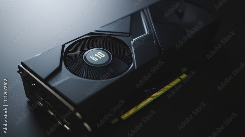 Poster a realistic photography of nvidia's gpu and number with '190' wrote, simple design, white background