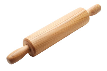 Wooden Rolling Pin on Black Background