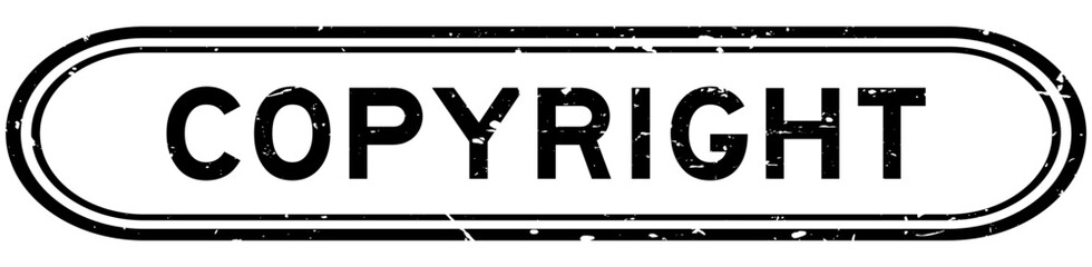 Grunge black copyright word rubber seal stamp on white background