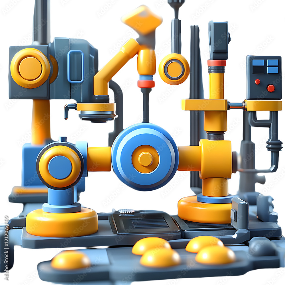 Poster automated workflow 3d cartoon style illustration
