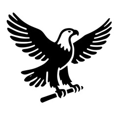 Majestic Eagle Silhouette with Branch