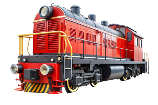 Red Vintage Train Locomotive