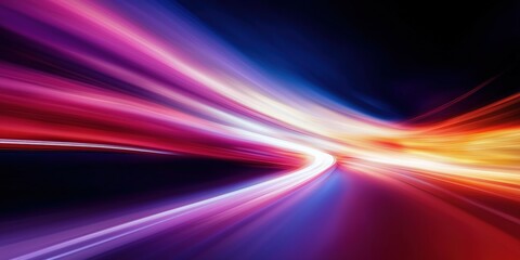 Vivid Abstract Light Trails in Motion