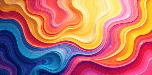 Fototapeta premium Vibrant Swirls of Color An Abstract Composition Featuring Flowing Hues and Shimmering Effects