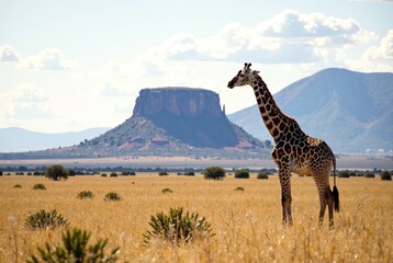 Fototapeta premium Entabeni Safari Giraffe Panorama Butte Landscape