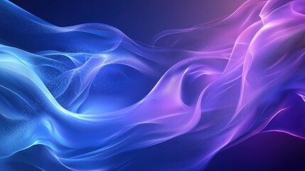 Fototapeta premium Abstract Colourful Waves in Blue and Purple Hues Creating a Dreamy Background Perfect for Technology and Creative Projects