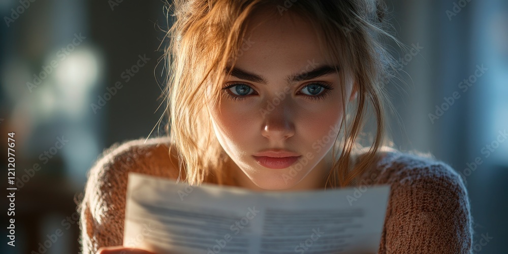 Poster a woman sits in a dark room reading a book, perfect for use in a scene where someone is alone or see