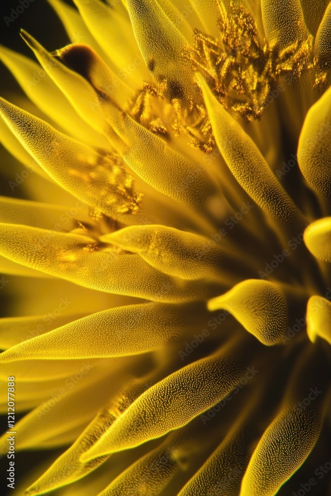 Aufkleber Close-up shot of a bright yellow flower, ideal for use in designs and projects where a small pop of color is needed