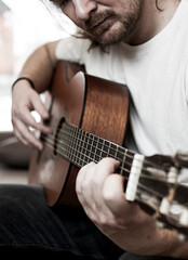 man playing guitar