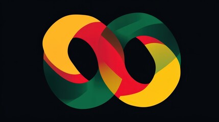Fototapeta premium Abstract Infinity Symbol Design in Yellow Red and Green