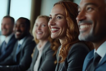 Obraz premium Group of professionals seated together discussing a project or idea