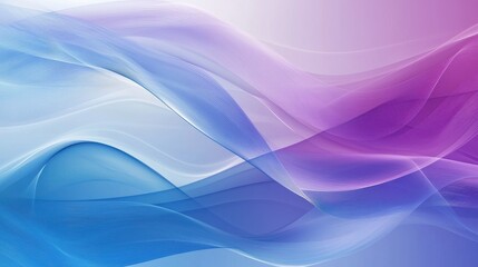 Obraz premium Elegant Abstract Waves in Blue and Purple Tones Creating a Soft, Flowing Background Ideal for Modern Design, Technology, or Artistic Presentations and Print Media