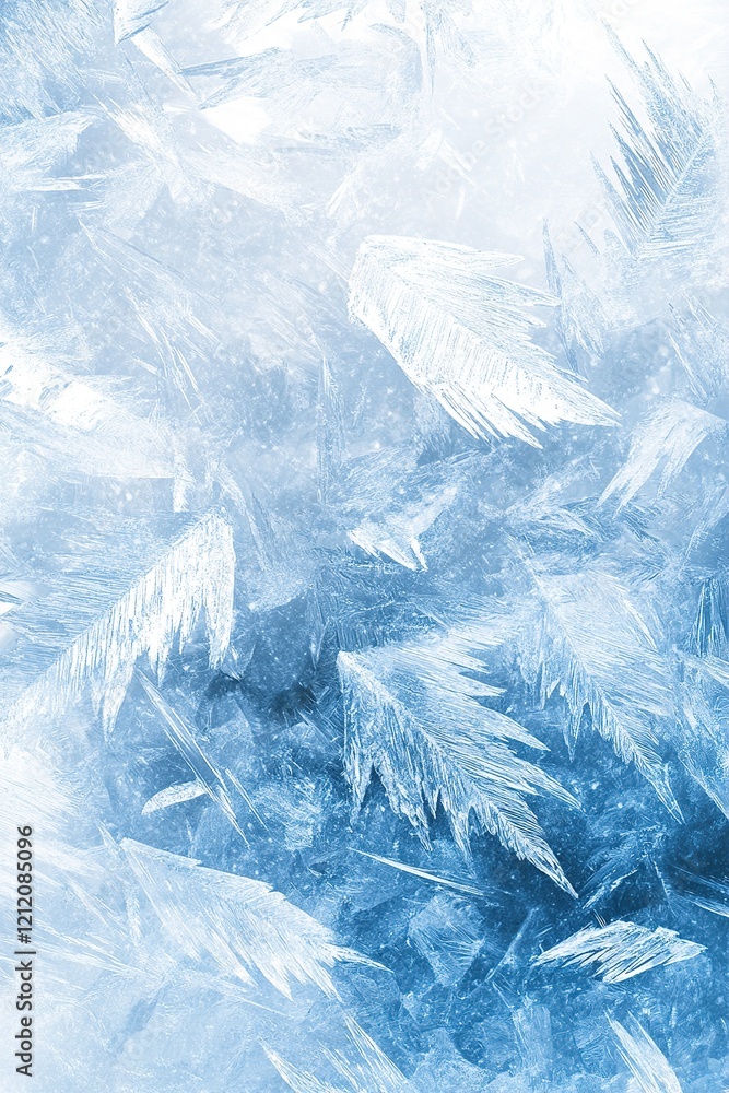 Poster the gradient gracefully transitions from frosted silver to soft icy blue, creating a calming effect.