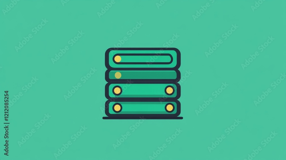 Poster favicon of a config database in green