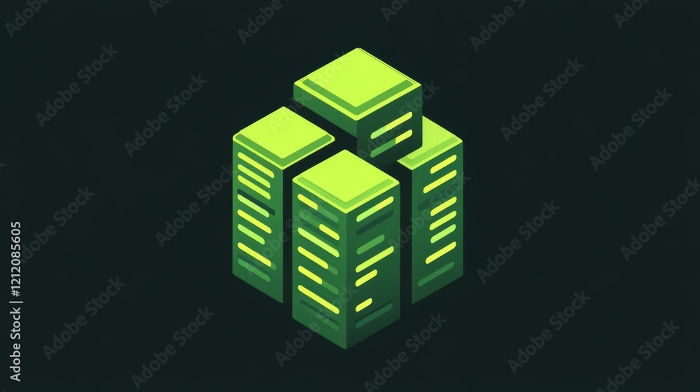Poster favicon of a config database in green
