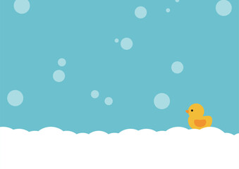 泡風呂とアヒルの背景素材