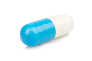 capsule blue and white isolated on white background