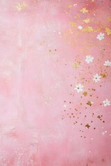 Fototapeta premium A soothing pastel pink backdrop features subtle floral textures along with tiny scattered gold and white stars, creating an enchanting atmosphere for creative designs