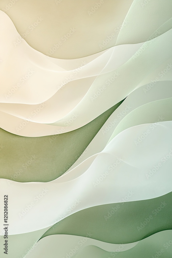 Poster a calming gradient background transitions from soft sage green to a creamy neutral tone, providing a