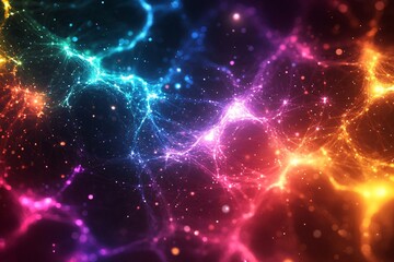 Obraz premium Abstract Colorful Energy Network Glowing Brightly