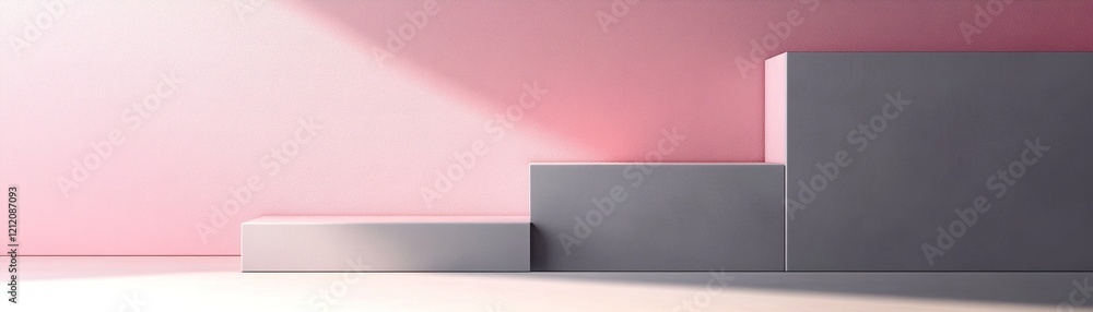 Poster sophisticated gradient displays a smooth transition from platinum gray to blush pink. the minimalist