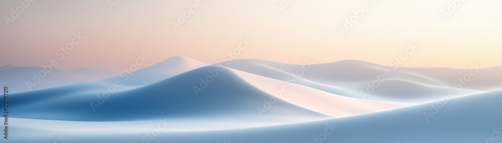 Poster soft hues merge gently from pale blue to bright white, creating a calming atmosphere. the minimalist